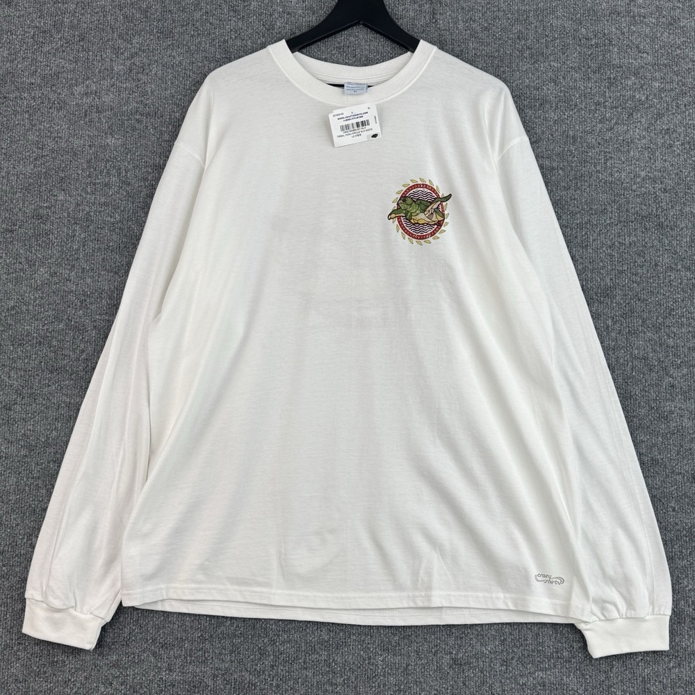 Crazy Shirts Hawaii T-Shirt Men's XL White Turtle Ocean Graphic Long Sleeve NWT